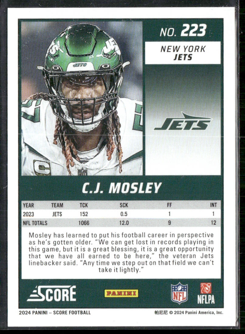 C.J. Mosley 2024 Score Lava #223 SN New York Jets