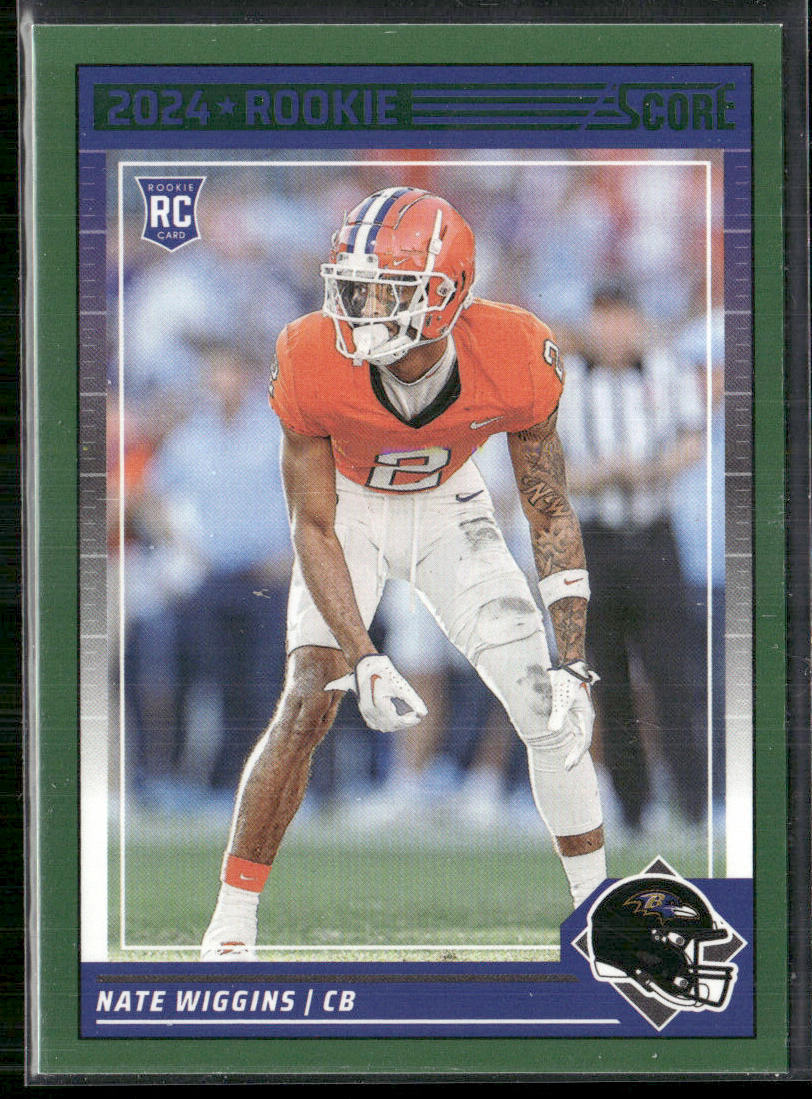 Nate Wiggins 2024 Score Green #320 RC Baltimore Ravens