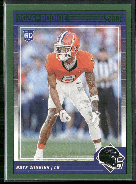 Nate Wiggins 2024 Score Green #320 RC Baltimore Ravens