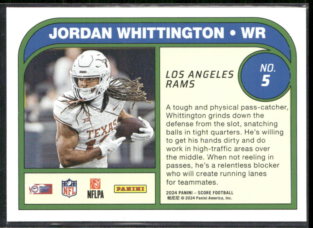 Jordan Whittington 2024 Score Protential #5 Los Angeles Rams