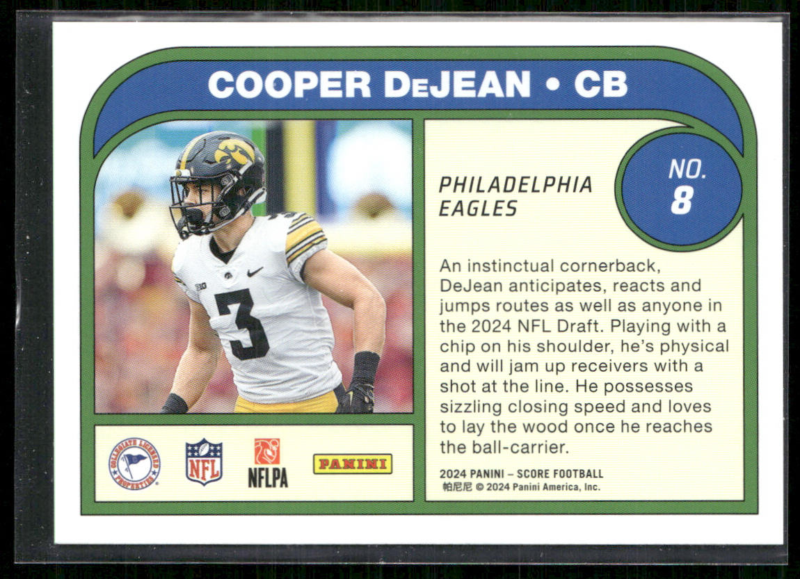 Cooper DeJean 2024 Score Protential Pink #8 Philadelphia Eagles