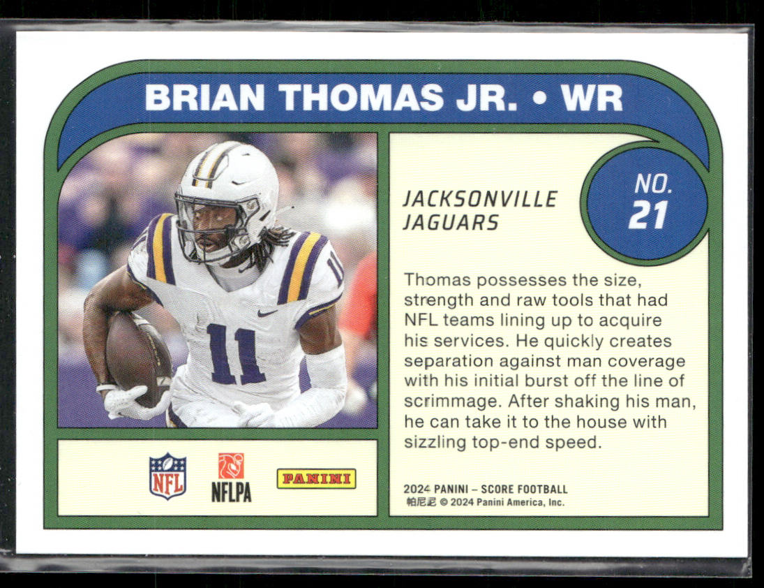 Brian Thomas Jr. 2024 Score Protential #21 Jacksonville Jaguars
