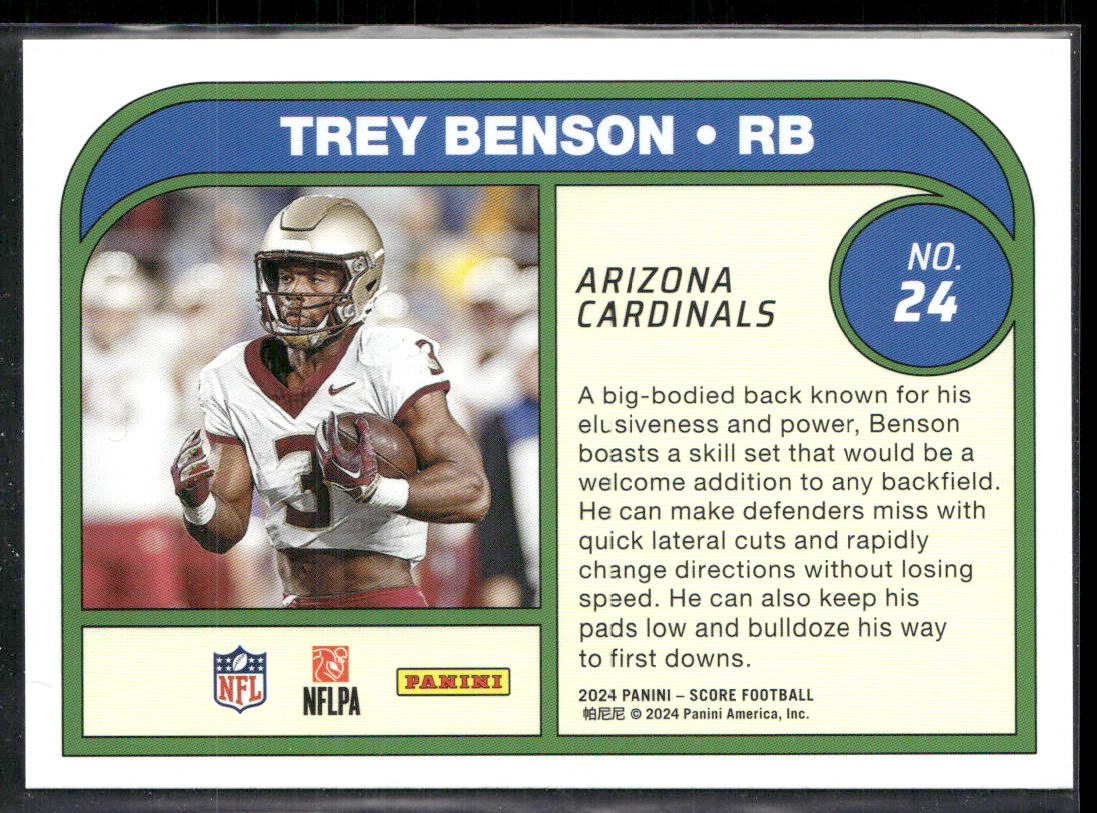 Trey Benson 2024 Score Protential #24 Arizona Cardinals