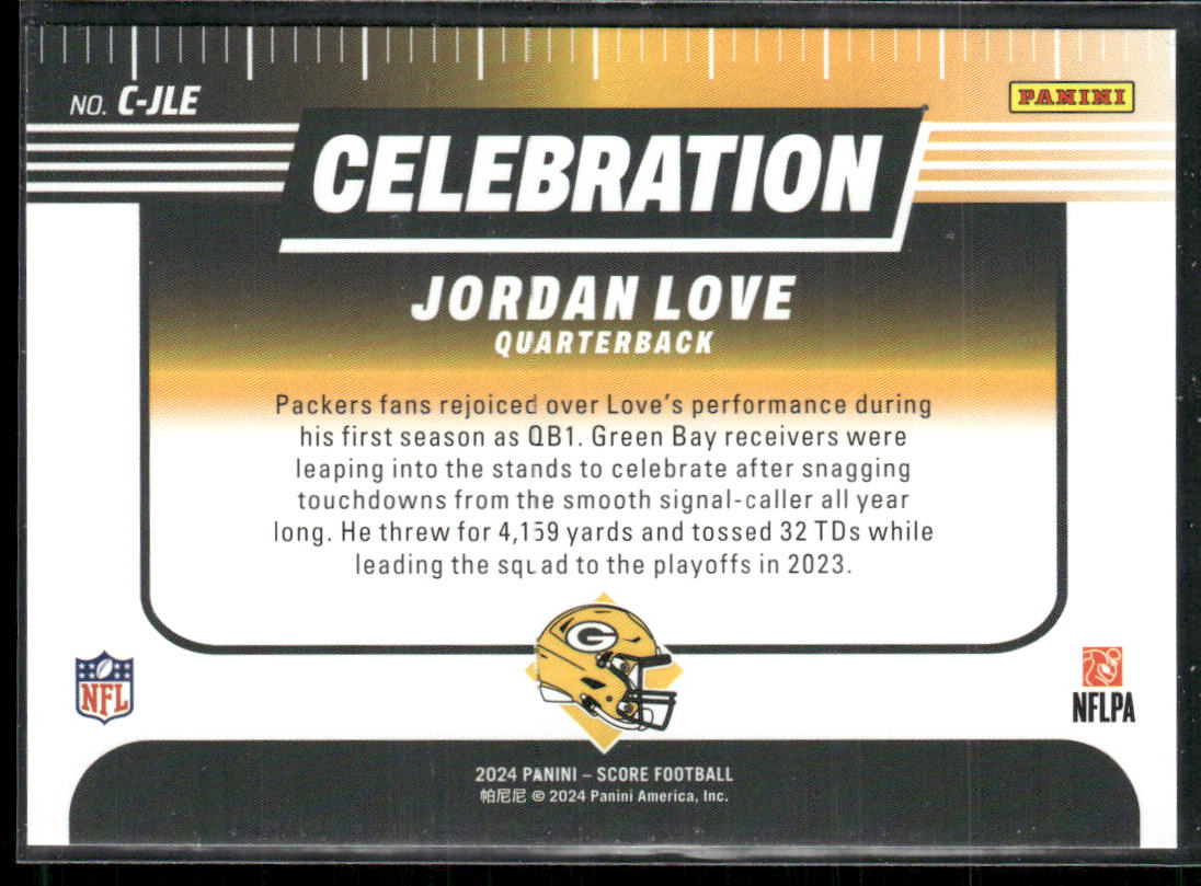 Jordan Love 2024 Score Celebration #C-JLE Green Bay Packers