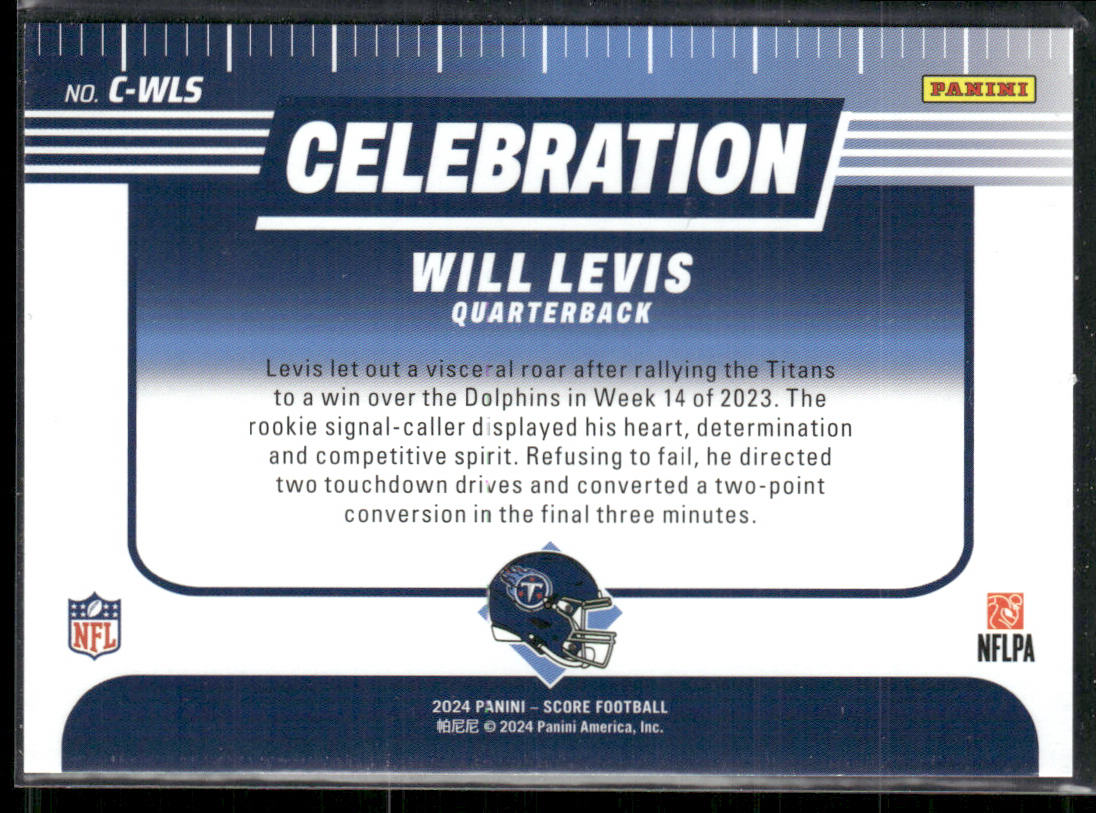 Will Levis 2024 Score Celebration #C-WLS Tennessee Titans