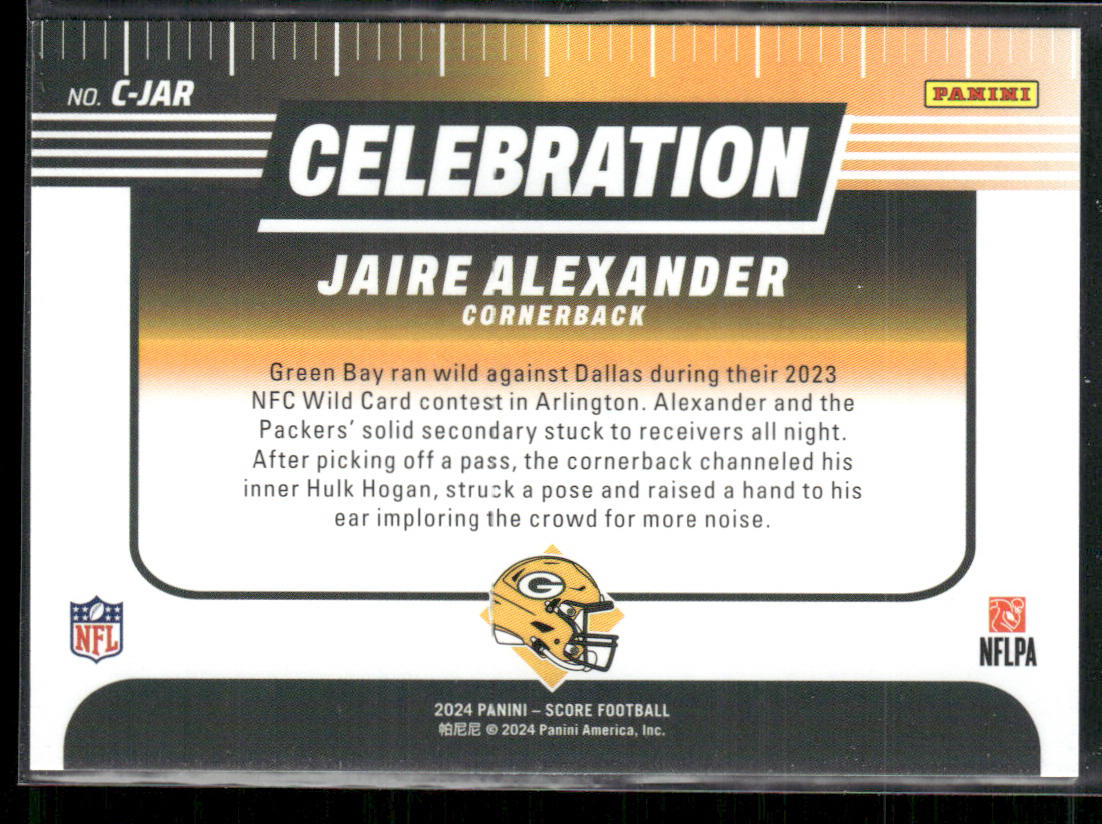 Jaire Alexander 2024 Score Celebration #C-JAR Green Bay Packers