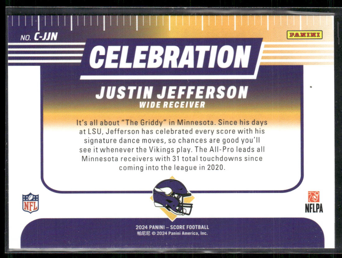 Justin Jefferson 2024 Score Celebration #C-JJN Minnesota Vikings