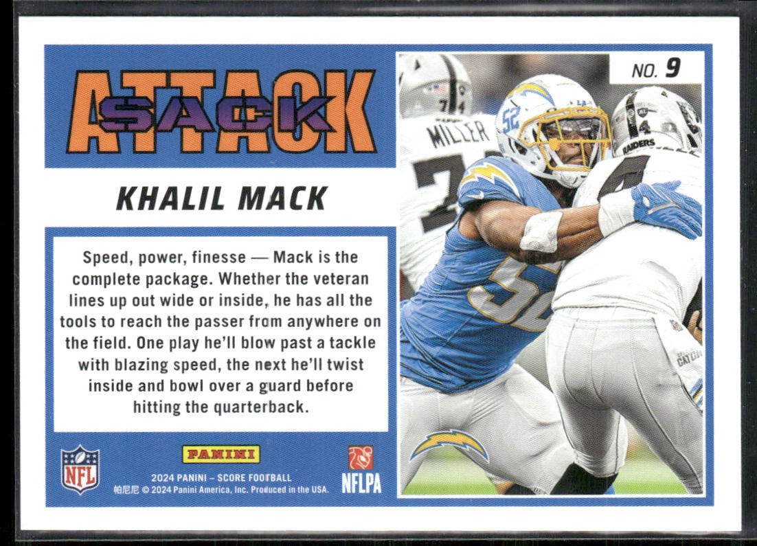 Khalil Mack 2024 Score Sack Attack #9 Los Angeles Chargers