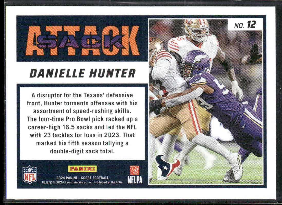 Danielle Hunter 2024 Score Sack Attack #12 Houston Texans