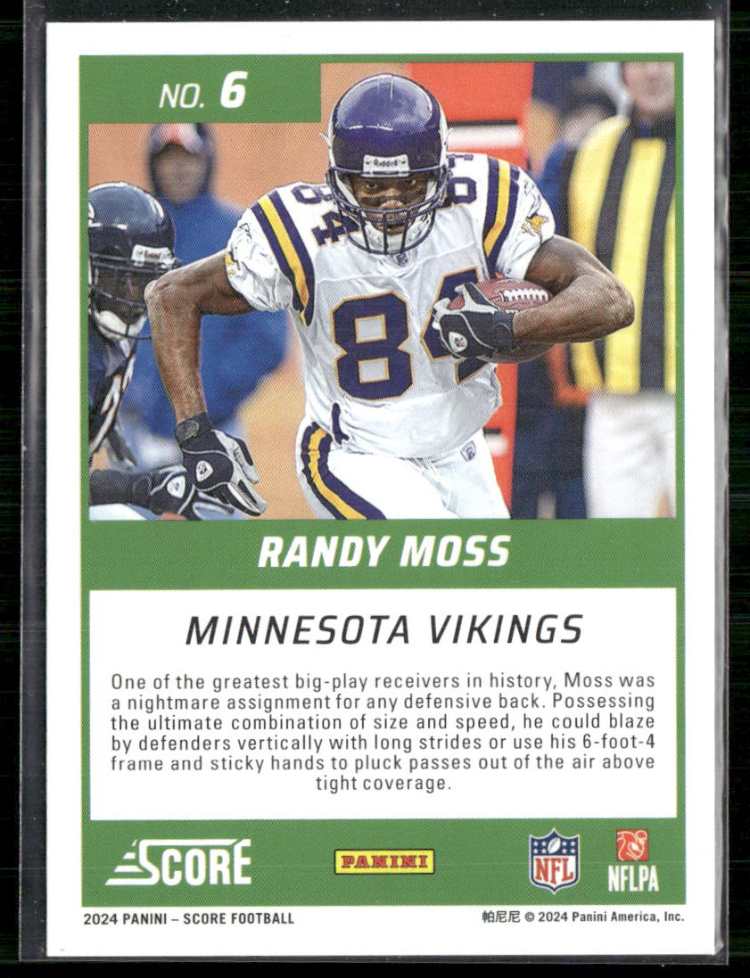 Randy Moss 2024 Score First Ballot #6 Minnesota Vikings