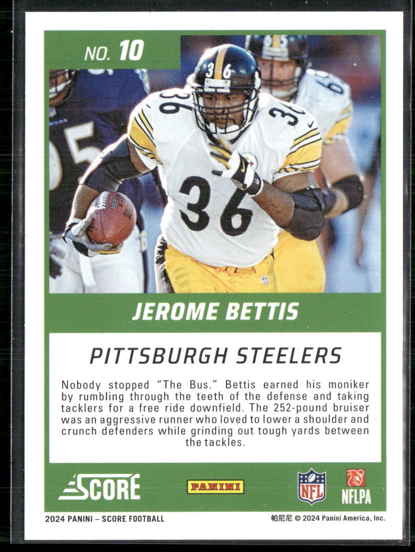 Jerome Bettis 2024 Score First Ballot #10 Pittsburgh Steelers