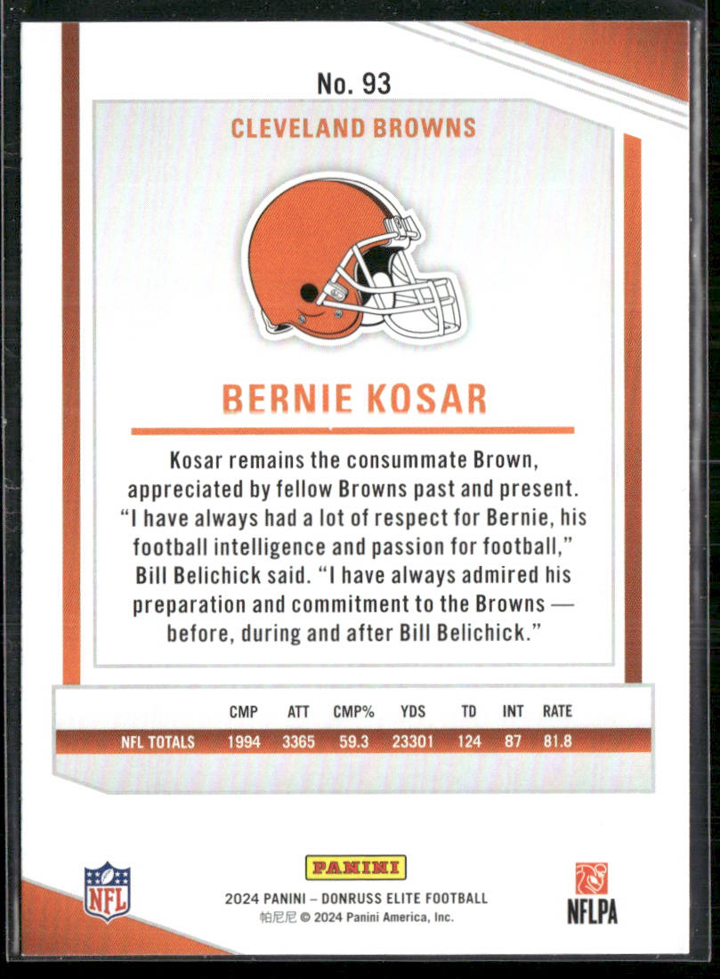 Bernie Kosar 2024 Donruss Elite #93 Cleveland Browns