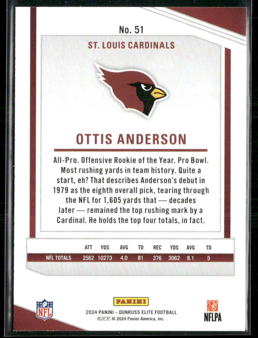 Ottis Anderson 2024 Donruss Elite #51 St. Louis Cardinals