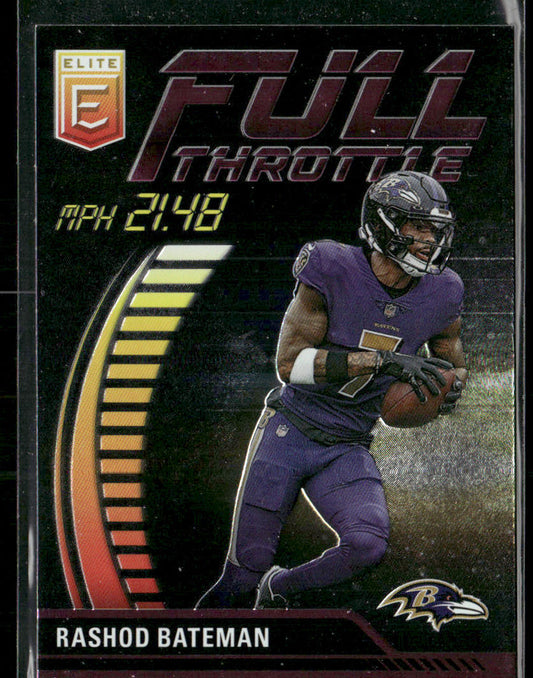 Rashod Bateman 2023 Donruss Elite Full Throttle Pink #FT-RB Baltimore Ravens