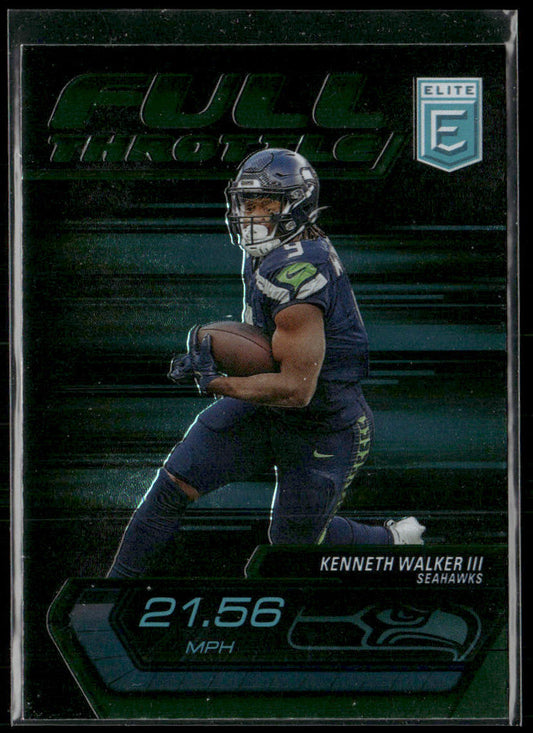 Kenneth Walker III 2024 Donruss Elite Full Throttle Green #7 Seattle Seahawks