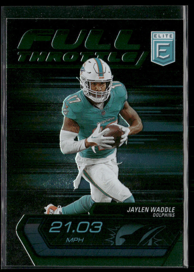 Jaylen Waddle 2024 Donruss Elite Full Throttle Green #16 Miami Dolphins