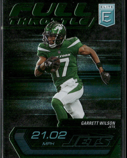 Garrett Wilson 2024 Donruss Elite Full Throttle Green #19 New York Jets