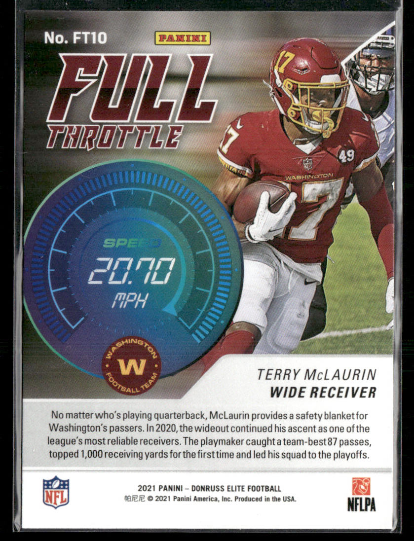 Terry McLaurin 2021 Donruss Elite #FT10 Washington Football Team