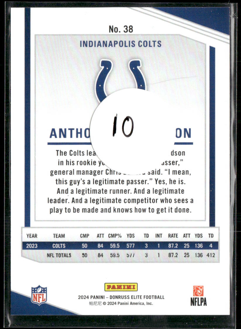 Anthony Richardson 2024 Donruss Elite Aspirations Shimmer #38 SN