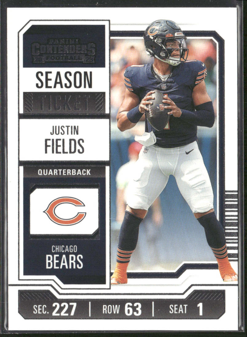 Justin Fields 2023 Panini Contenders Season Ticket Retail #20 Chicago Bears