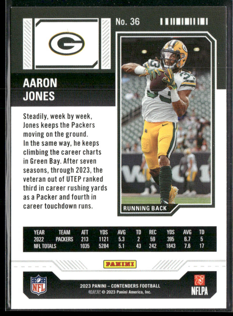 Aaron Jones 2023 Panini Contenders #36 Green Bay Packers