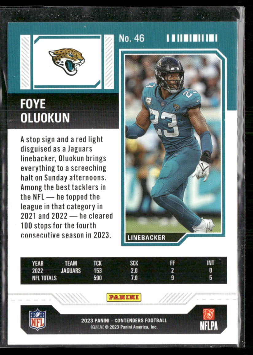Foye Oluokun 2023 Panini Contenders Season Ticket Retail #46