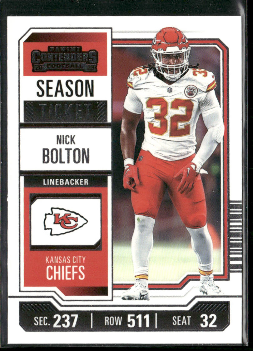 Nick Bolton 2023 Panini Contenders Season Ticket Retail #50 Kansas City Chiefs