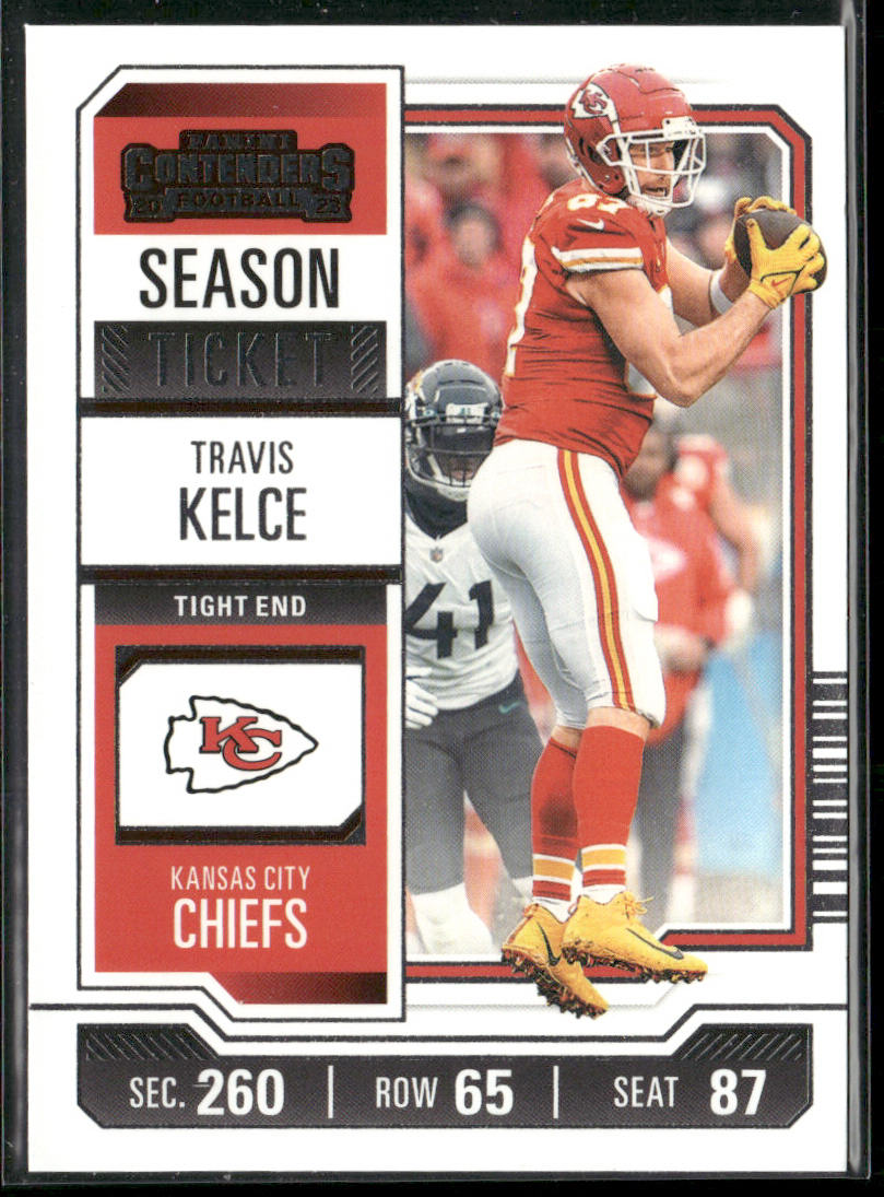 Travis Kelce 2023 Panini Contenders Season Ticket Retail #52 Kansas City Chiefs