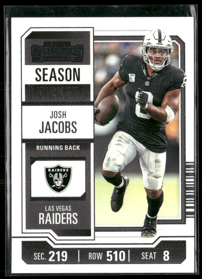 Josh Jacobs 2023 Panini Contenders Season Ticket Retail #55 Las Vegas Raiders