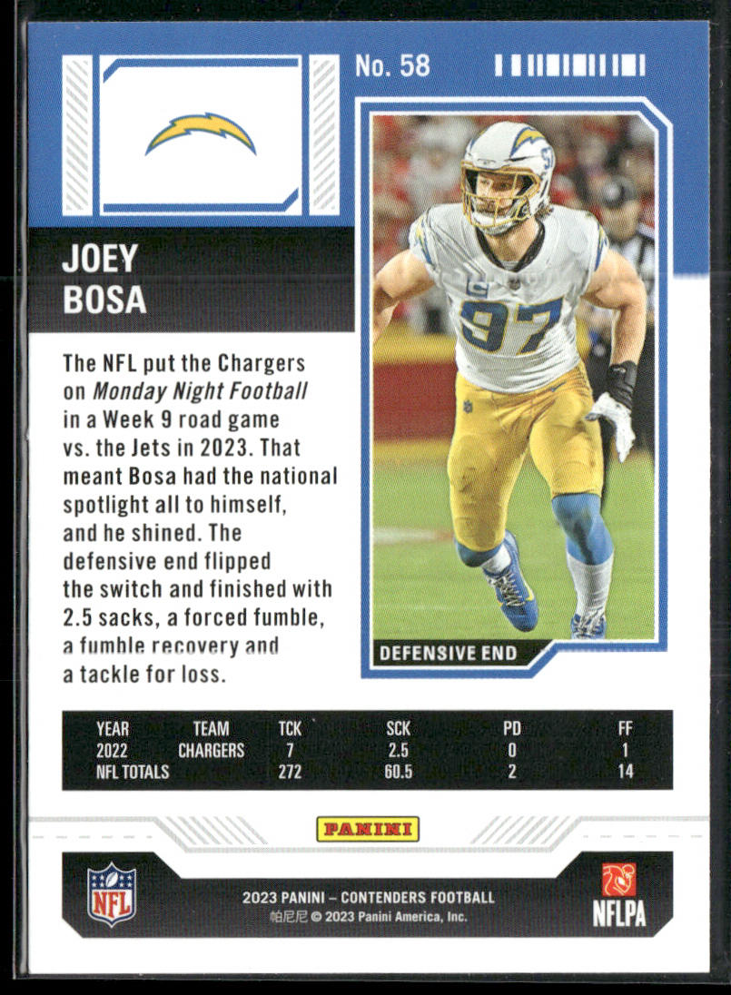 Joey Bosa 2023 Panini Contenders #58 Los Angeles Chargers