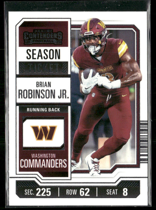 Brian Robinson Jr. 2023 Panini Contenders #98 Washington Commanders