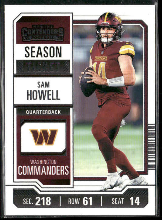 Sam Howell 2023 Panini Contenders #100 Washington Commanders