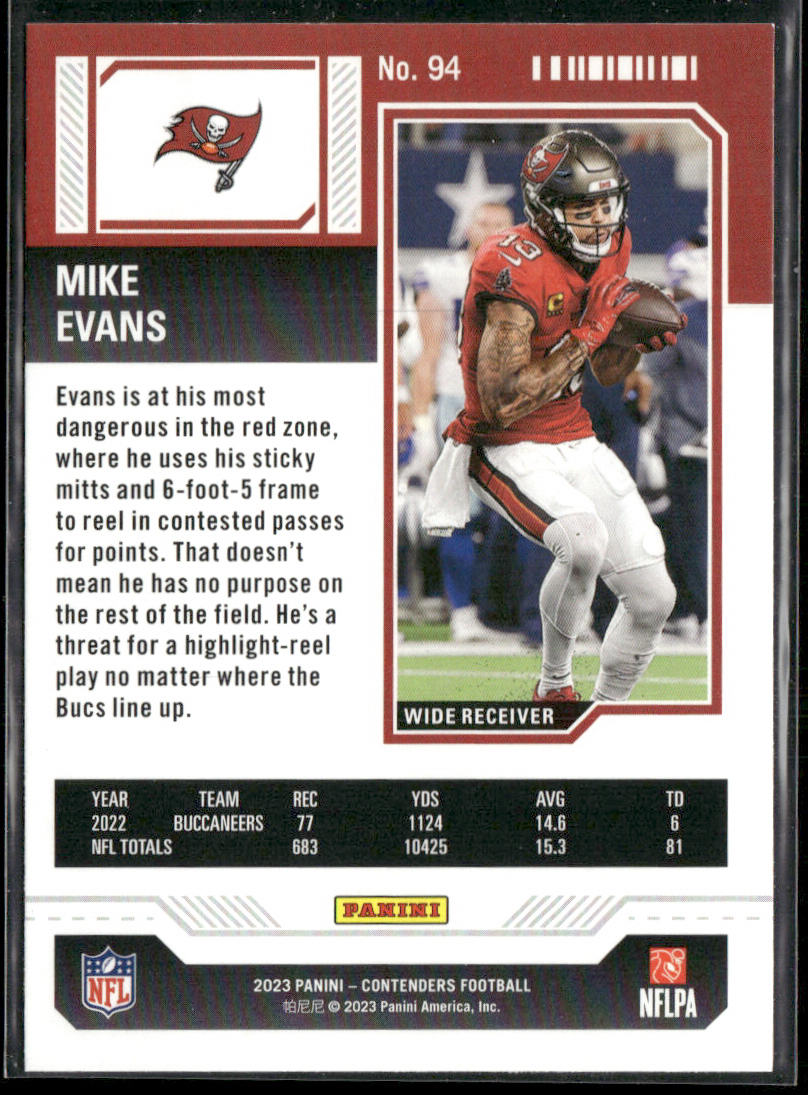 Mike Evans 2023 Panini Contenders Game Ticket Bronze #94 Tampa Bay Buccaneers