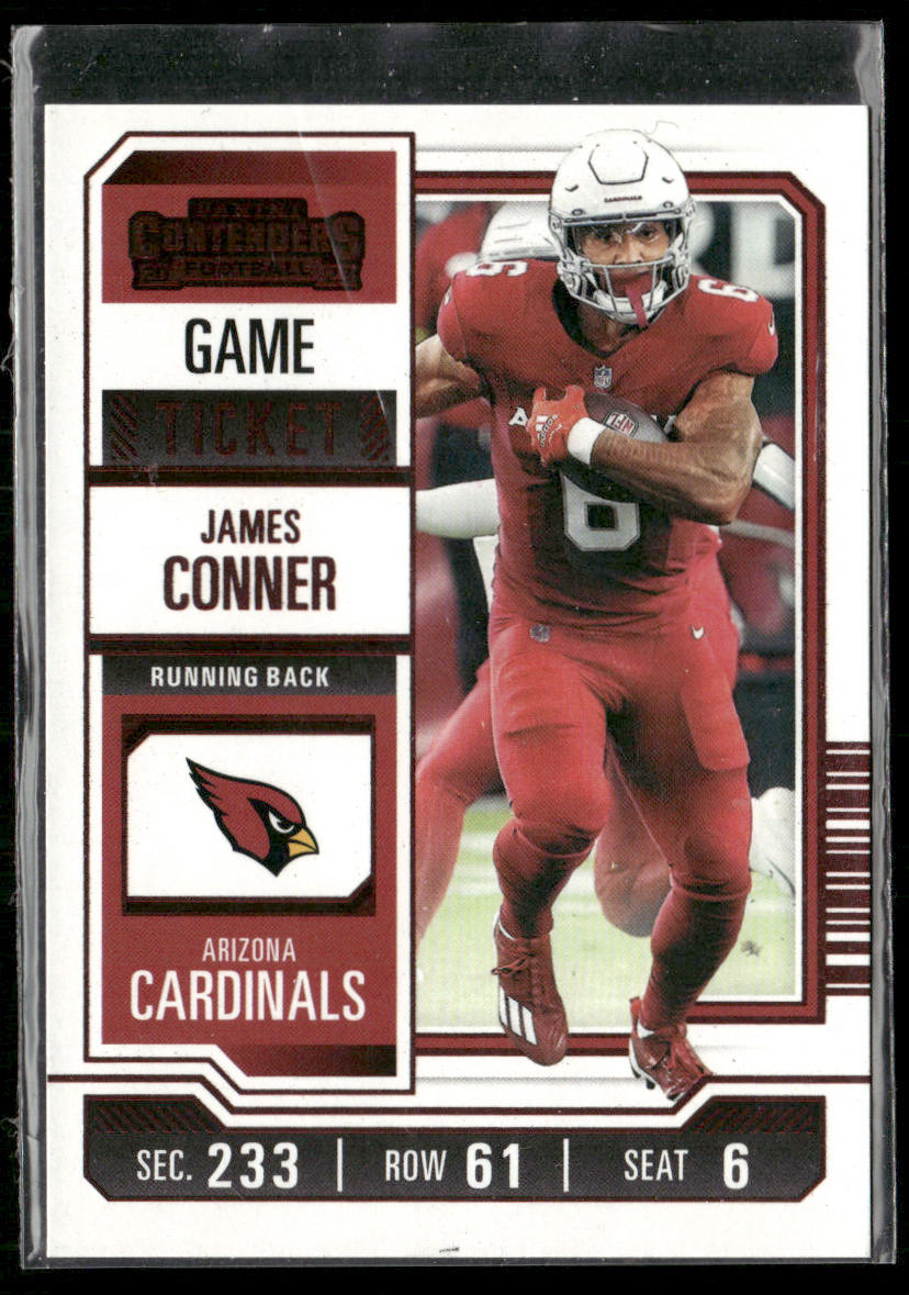 James Conner 2023 Panini Contenders Game Ticket Red #2 Arizona Cardinals