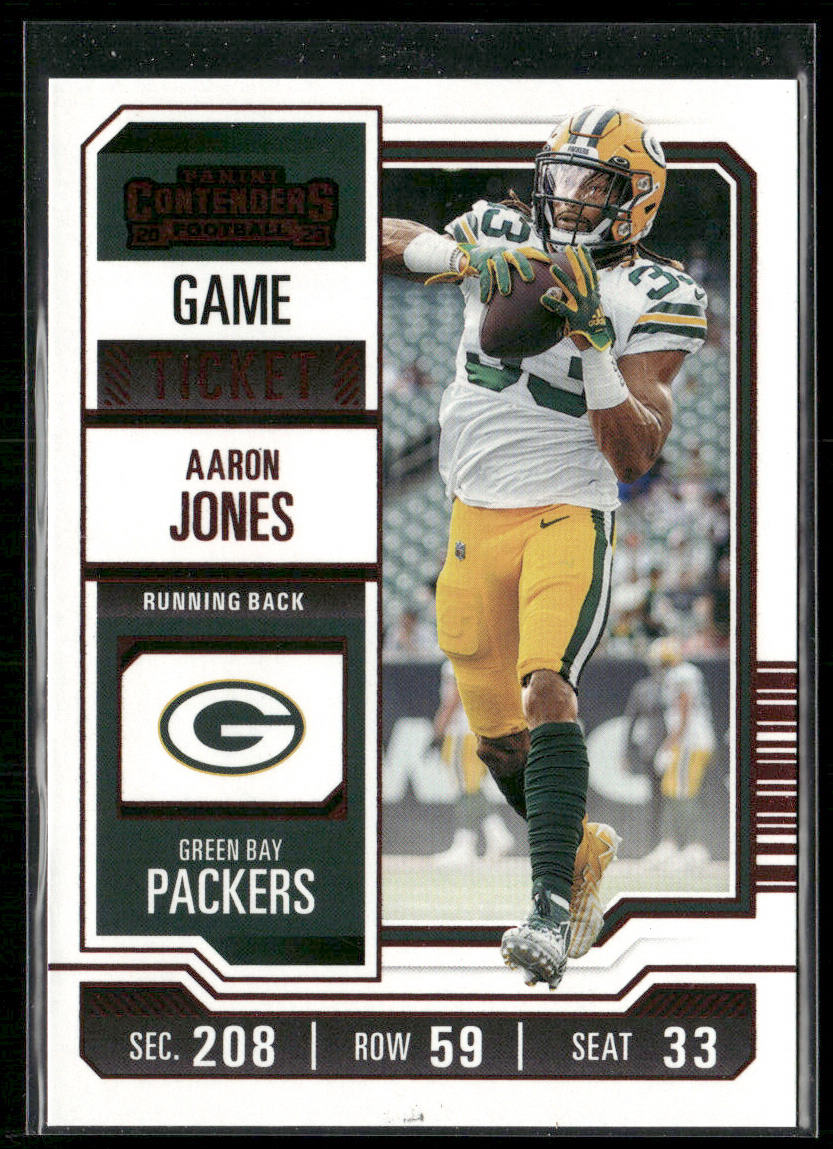 Aaron Jones 2023 Panini Contenders Game Ticket Red #36 Green Bay Packers