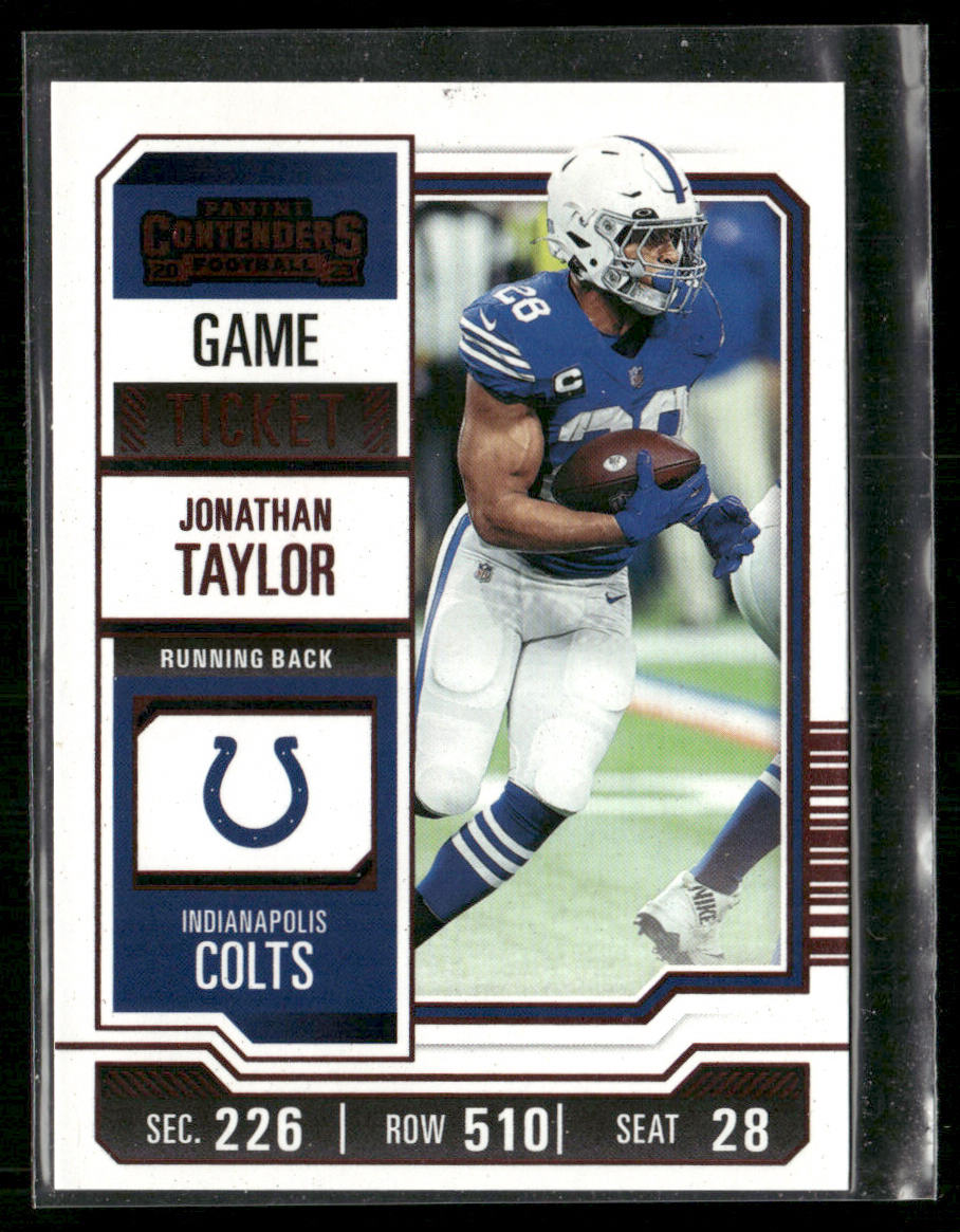 Jonathan Taylor 2023 Panini Contenders Game Ticket Red #43 Indianapolis Colts