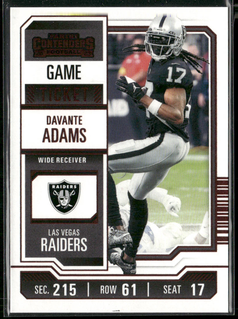 Davante Adams 2023 Panini Contenders Game Ticket Red #53 Las Vegas Raiders