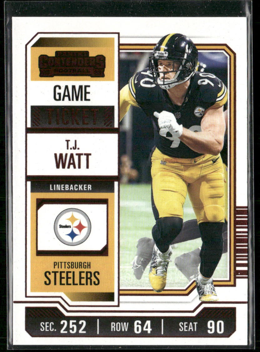 T.J. Watt 2023 Panini Contenders Game Ticket Red #85 Pittsburgh Steelers