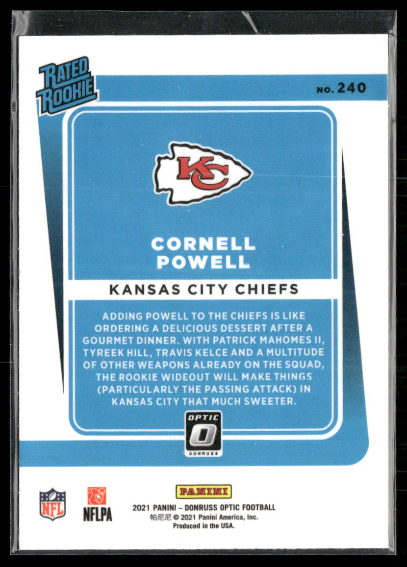 Cornell Powell 2021 Donruss Optic #240 RC Kansas City Chiefs
