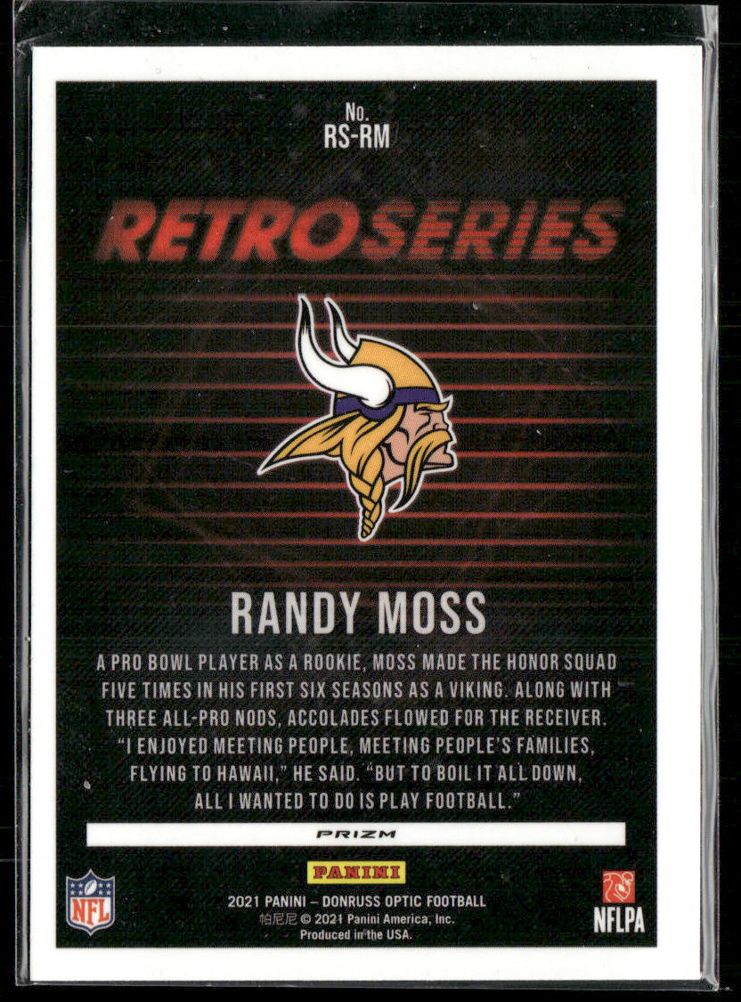 Randy Moss 2021 Donruss Optic Retro Series #RS-RM Minnesota Vikings