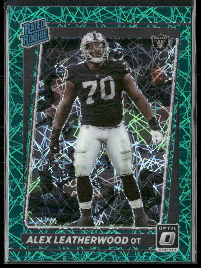 Alex Leatherwood 2021 Donruss Optic Teal Velocity #266 RC Las Vegas Raiders