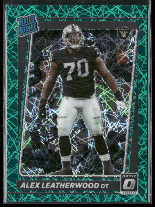 Alex Leatherwood 2021 Donruss Optic Teal Velocity #266 RC Las Vegas Raiders