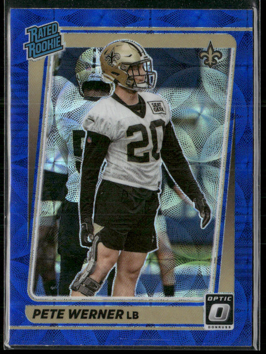 Pete Werner 2021 Donruss Optic Blue Scope #276 RC New Orleans Saints