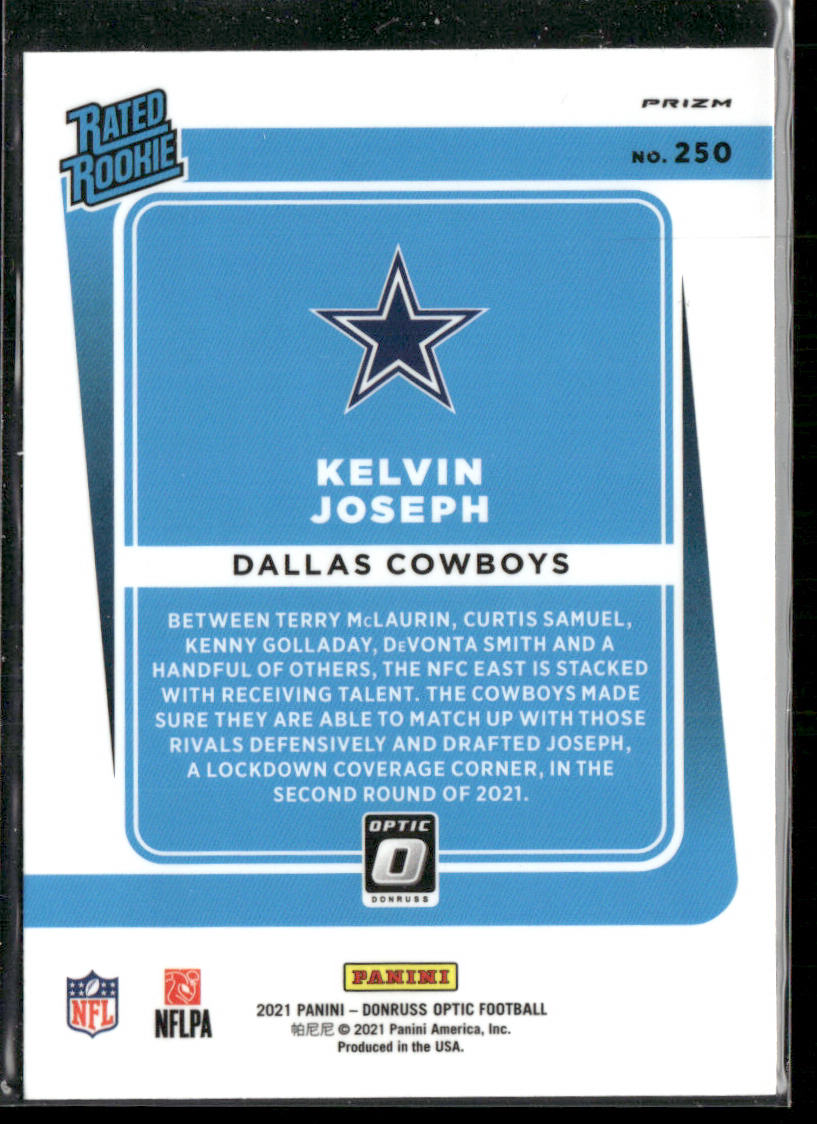 Kelvin Joseph 2021 Donruss Optic #250 RC Dallas Cowboys