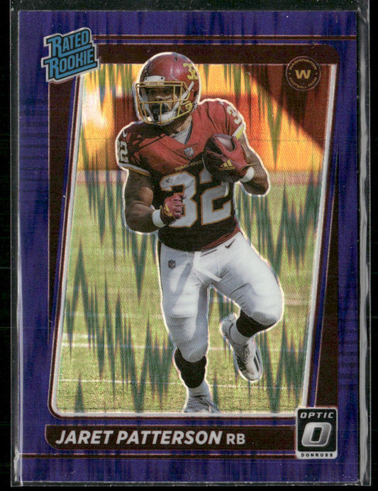 Jaret Patterson 2021 Donruss Optic Purple Shock #297 RC Washington Football Team