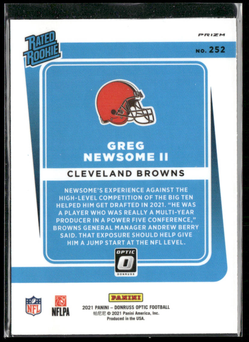 Greg Newsome II 2021 Donruss Optic Blue Scope #252 RC Cleveland Browns
