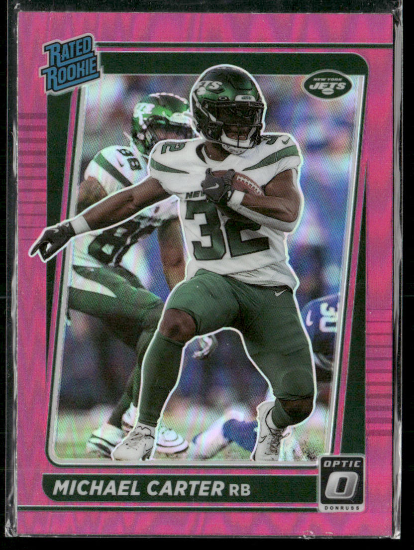 Michael Carter 2021 Donruss Optic Pink #235 RC New York Jets