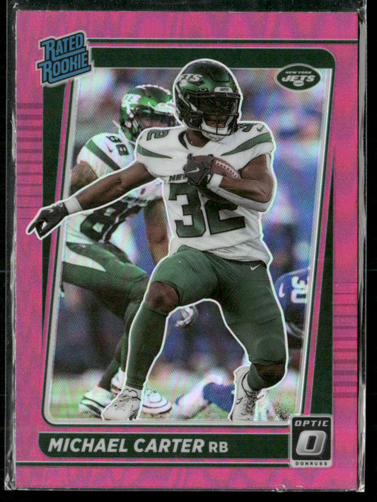 Michael Carter 2021 Donruss Optic Pink #235 RC New York Jets