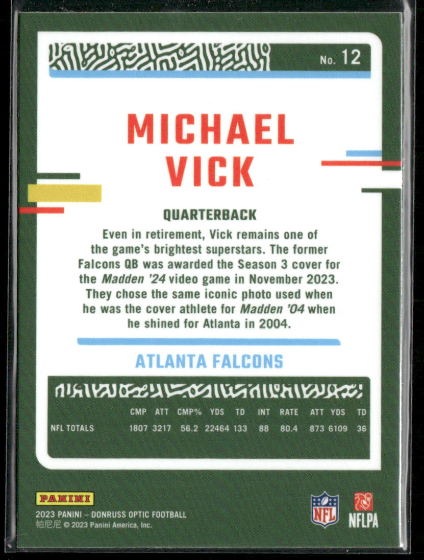 Michael Vick 2023 Donruss Optic #12 Atlanta Falcons