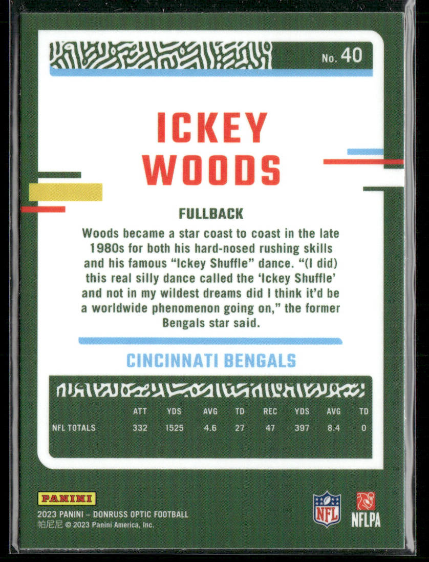 Ickey Woods 2023 Donruss Optic #40 Cincinnati Bengals